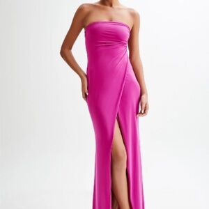 Cosima Elegant Pink Strapless Dress